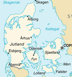 Denmark Map Cia Denmarkfact 