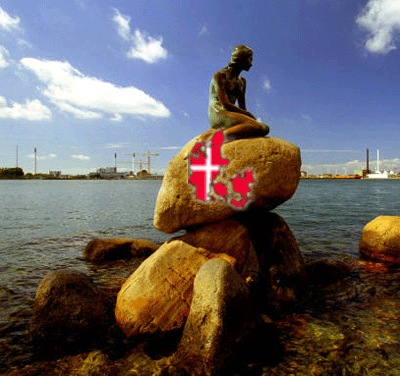 La pequeÃ±a sirena en Dinamarca - pintada