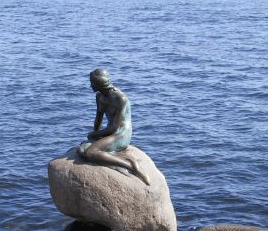 La pequeÃ±a sirena en Dinamarca - pintada