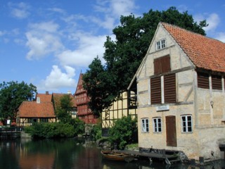 Danish attraction the old town in Aarhus