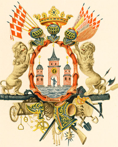 The coat of arms of Copenhagen, Denmark