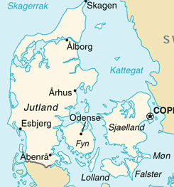 Carte du Danemark