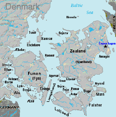 List of Islands of Denmark - Map of Denmark